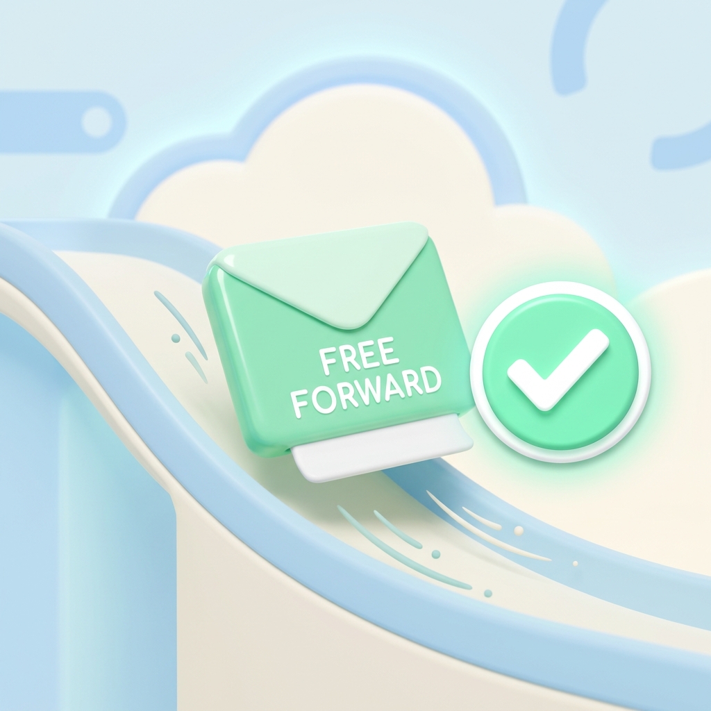A 3D illustration of free SMS data transfer between two Android smartphones, showing a green message envelope sliding down a pastel ramp.