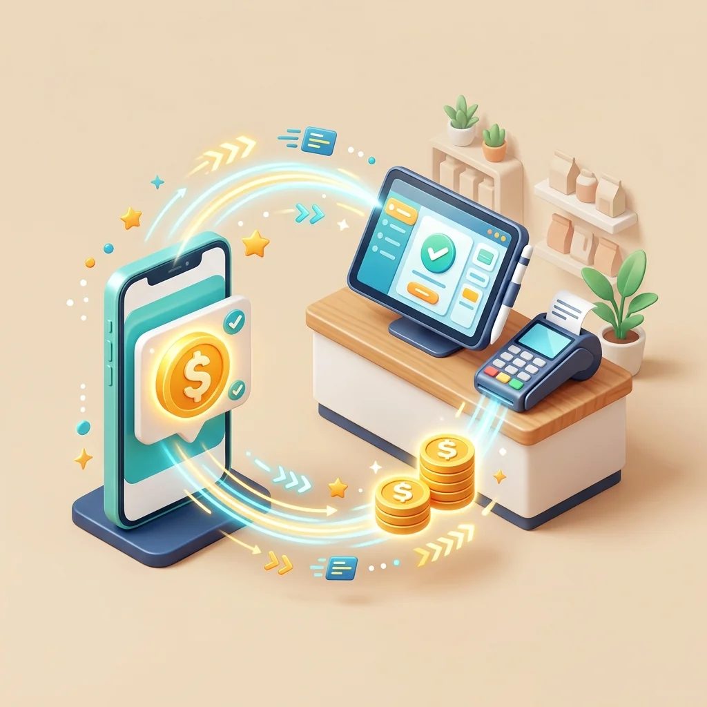 Store bank deposit alert forwarding to team chat tablet diagram